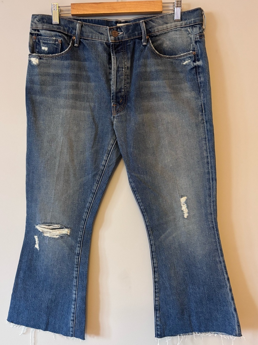 MOTHER | The Nomad Crop Fray Twice as Nice Blue Denim | Size: 30